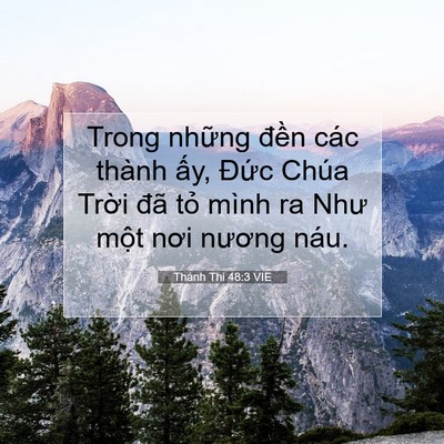 Picture 07 - Thánh Thi 48:3 VIE - Trong những đền các thành ấy, Đức - Bible Verse Picture