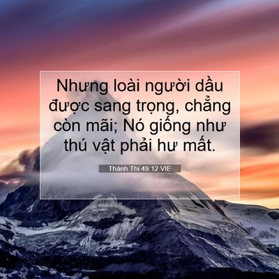 Picture 07 - Thánh Thi 49:12 VIE - Nhưng loài người dầu được sang - Bible Verse Picture