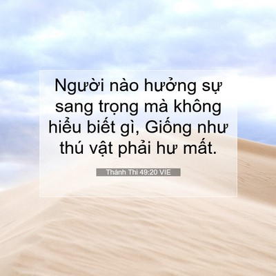 Picture 07 - Thánh Thi 49:20 VIE - Người nào hưởng sự sang trọng mà - Bible Verse Picture