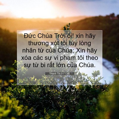Picture 07 - Thánh Thi 51:1 VIE - Đức Chúa Trời ôi! xin hãy thương xót - Bible Verse Picture