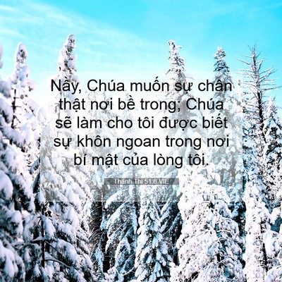 Picture 07 - Thánh Thi 51:6 VIE - Nầy, Chúa muốn sự chân thật nơi bề - Bible Verse Picture