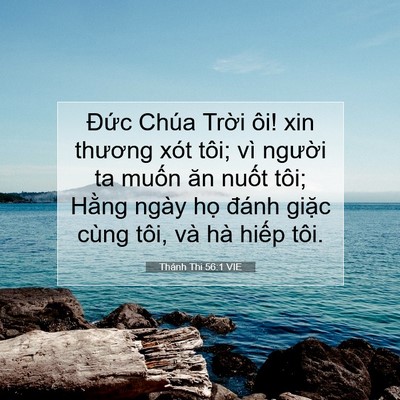 Picture 07 - Thánh Thi 56:1 VIE - Đức Chúa Trời ôi! xin thương xót tôi; - Bible Verse Picture
