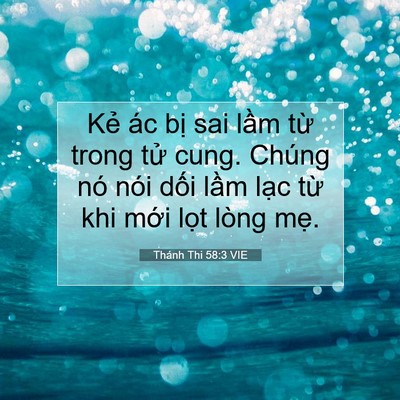 Picture 07 - Thánh Thi 58:3 VIE - Kẻ ác bị sai lầm từ trong tử cung. - Bible Verse Picture