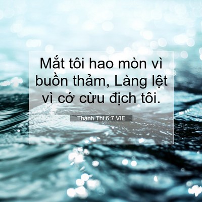 Picture 07 - Thánh Thi 6:7 VIE - Mắt tôi hao mòn vì buồn thảm, Làng - Bible Verse Picture