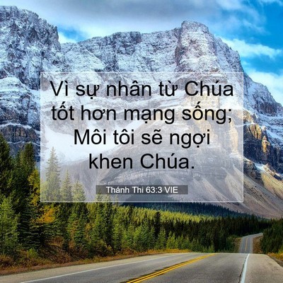 Picture 07 - Thánh Thi 63:3 VIE - Vì sự nhân từ Chúa tốt hơn mạng - Bible Verse Picture