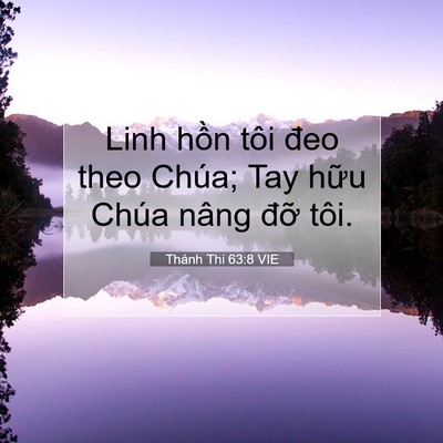 Picture 07 - Thánh Thi 63:8 VIE - Linh hồn tôi đeo theo Chúa; Tay hữu Chúa - Bible Verse Picture