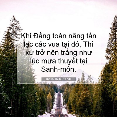 Picture 07 - Thánh Thi 68:14 VIE - Khi Đấng toàn năng tản lạc các vua - Bible Verse Picture