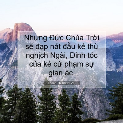 Picture 07 - Thánh Thi 68:21 VIE - Nhưng Đức Chúa Trời sẽ đạp nát - Bible Verse Picture