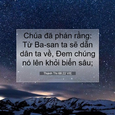 Picture 07 - Thánh Thi 68:22 VIE - Chúa đã phán rằng: Từ Ba-san ta sẽ - Bible Verse Picture