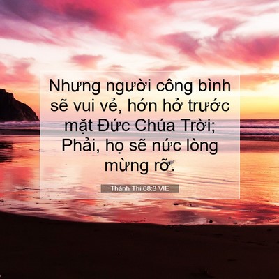Picture 07 - Thánh Thi 68:3 VIE - Nhưng người công bình sẽ vui vẻ, hớn - Bible Verse Picture
