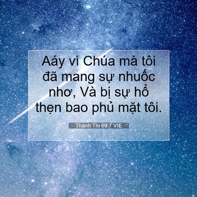 Picture 07 - Thánh Thi 69:7 VIE - Aáy vì Chúa mà tôi đã mang sự nhuốc - Bible Verse Picture