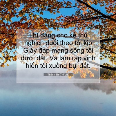 Picture 07 - Thánh Thi 7:5 VIE - Thì đáng cho kẻ thù nghịch đuổi theo - Bible Verse Picture