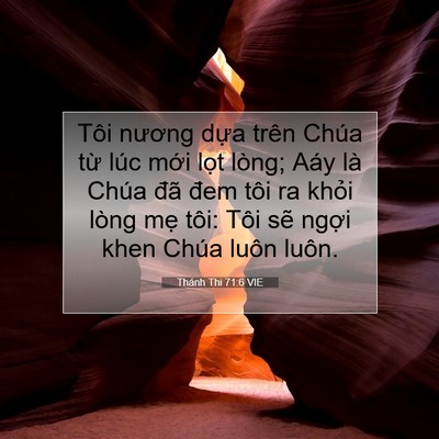 Picture 07 - Thánh Thi 71:6 VIE - Tôi nương dựa trên Chúa từ lúc mới - Bible Verse Picture