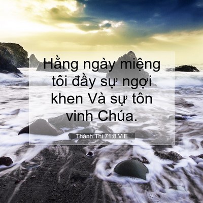 Picture 07 - Thánh Thi 71:8 VIE - Hằng ngày miệng tôi đầy sự ngợi khen - Bible Verse Picture