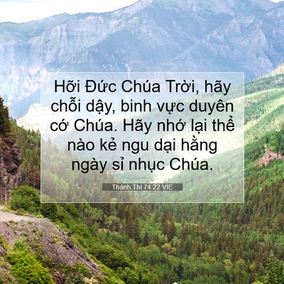 Picture 07 - Thánh Thi 74:22 VIE - Hỡi Đức Chúa Trời, hãy chỗi dậy, - Bible Verse Picture