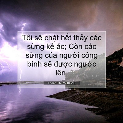 Picture 07 - Thánh Thi 75:10 VIE - Tôi sẽ chặt hết thảy các sừng kẻ - Bible Verse Picture