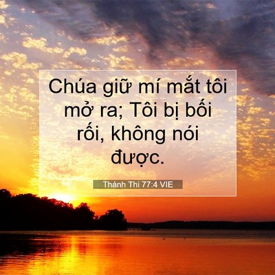 Picture 07 - Thánh Thi 77:4 VIE - Chúa giữ mí mắt tôi mở ra; Tôi bị - Bible Verse Picture