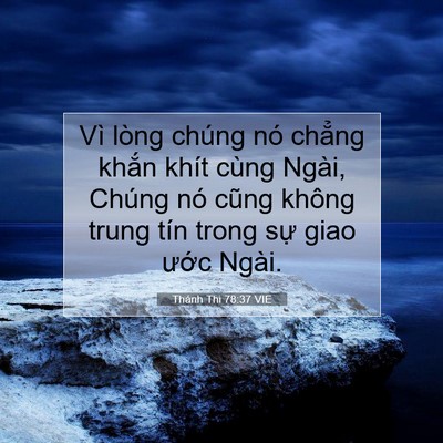 Picture 07 - Thánh Thi 78:37 VIE - Vì lòng chúng nó chẳng khắn khít cùng - Bible Verse Picture