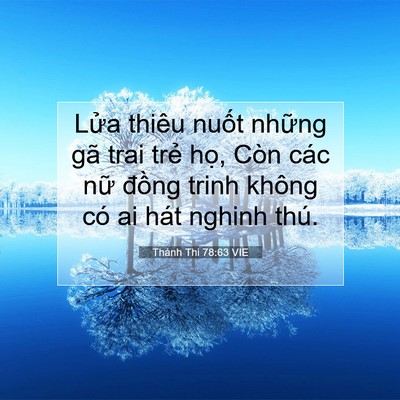 Picture 07 - Thánh Thi 78:63 VIE - Lửa thiêu nuốt những gã trai trẻ họ, - Bible Verse Picture