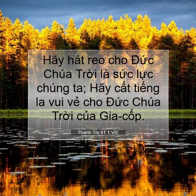 Picture 07 - Thánh Thi 81:1 VIE - Hãy hát reo cho Đức Chúa Trời là sức - Bible Verse Picture