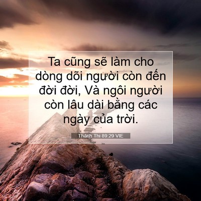 Picture 07 - Thánh Thi 89:29 VIE - Ta cũng sẽ làm cho dòng dõi người còn - Bible Verse Picture