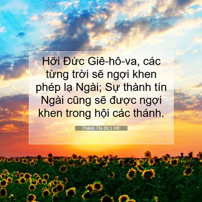 Picture 07 - Thánh Thi 89:5 VIE - Hỡi Đức Giê-hô-va, các từng trời sẽ - Bible Verse Picture