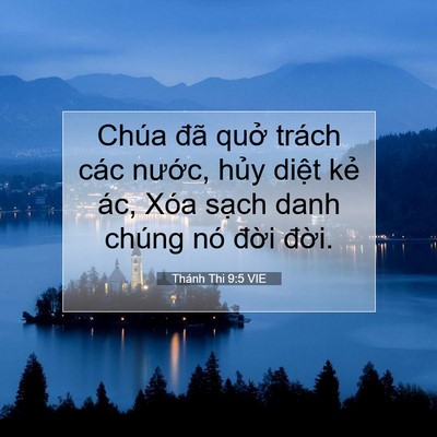 Picture 07 - Thánh Thi 9:5 VIE - Chúa đã quở trách các nước, hủy - Bible Verse Picture