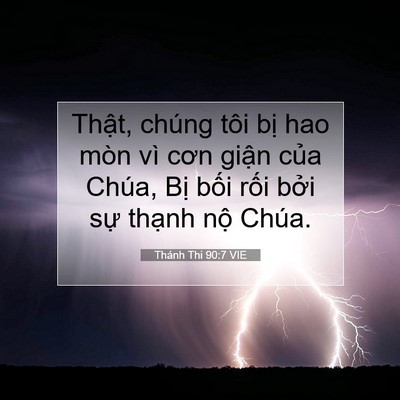 Picture 07 - Thánh Thi 90:7 VIE - Thật, chúng tôi bị hao mòn vì cơn giận - Bible Verse Picture