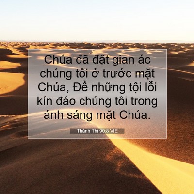 Picture 07 - Thánh Thi 90:8 VIE - Chúa đã đặt gian ác chúng tôi ở - Bible Verse Picture