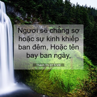 Picture 07 - Thánh Thi 91:5 VIE - Ngươi sẽ chẳng sợ hoặc sự kinh - Bible Verse Picture