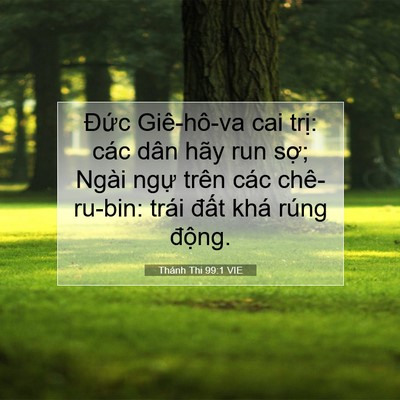 Picture 07 - Thánh Thi 99:1 VIE - Đức Giê-hô-va cai trị: các dân hãy run - Bible Verse Picture