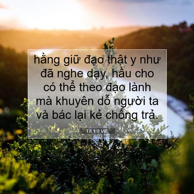 Picture 07 - Tít 1:9 VIE - hằng giữ đạo thật y như đã nghe - Bible Verse Picture