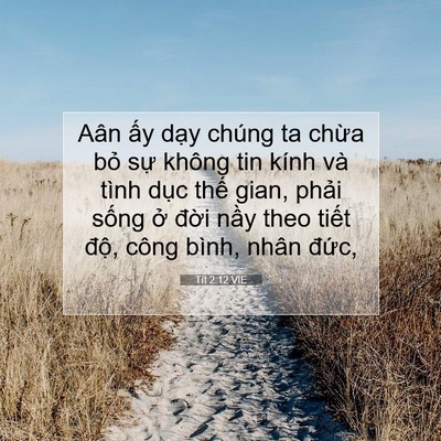 Picture 07 - Tít 2:12 VIE - Aân ấy dạy chúng ta chừa bỏ sự không - Bible Verse Picture