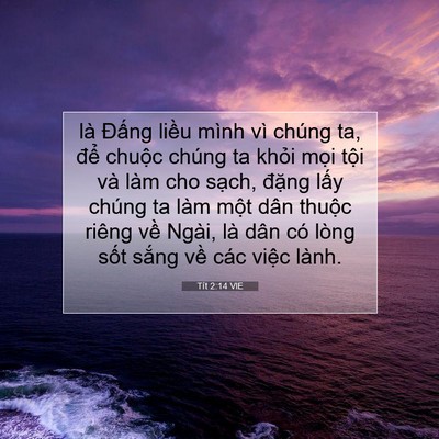 Picture 07 - Tít 2:14 VIE - là Đấng liều mình vì chúng ta, để - Bible Verse Picture