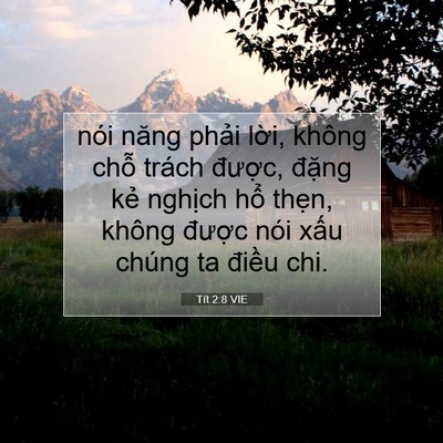 Picture 07 - Tít 2:8 VIE - nói năng phải lời, không chỗ trách - Bible Verse Picture