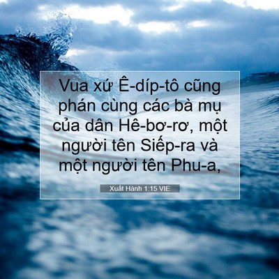 Picture 07 - Xuất Hành 1:15 VIE - Vua xứ Ê-díp-tô cũng phán cùng các bà - Bible Verse Picture