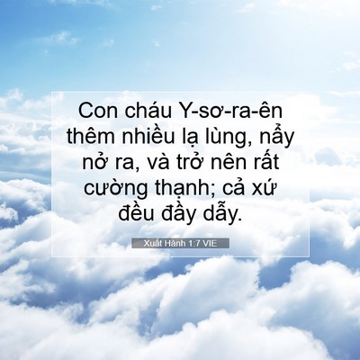 Picture 07 - Xuất Hành 1:7 VIE - Con cháu Y-sơ-ra-ên thêm nhiều lạ lùng, - Bible Verse Picture