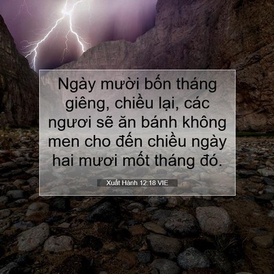 Picture 07 - Xuất Hành 12:18 VIE - Ngày mười bốn tháng giêng, chiều lại, - Bible Verse Picture