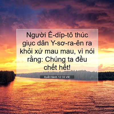 Picture 07 - Xuất Hành 12:33 VIE - Người Ê-díp-tô thúc giục dân - Bible Verse Picture