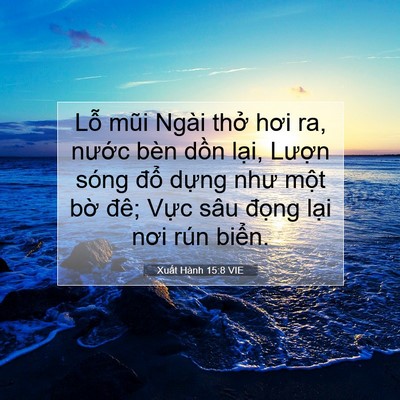 Picture 07 - Xuất Hành 15:8 VIE - Lỗ mũi Ngài thở hơi ra, nước bèn dồn - Bible Verse Picture