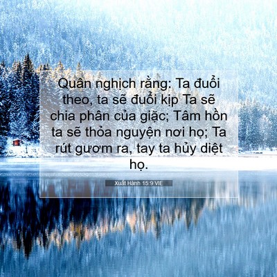 Picture 07 - Xuất Hành 15:9 VIE - Quân nghịch rằng: Ta đuổi theo, ta sẽ - Bible Verse Picture
