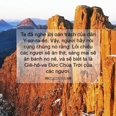 Picture 07 - Xuất Hành 16:12 VIE - Ta đã nghe lời oán trách của dân - Bible Verse Picture