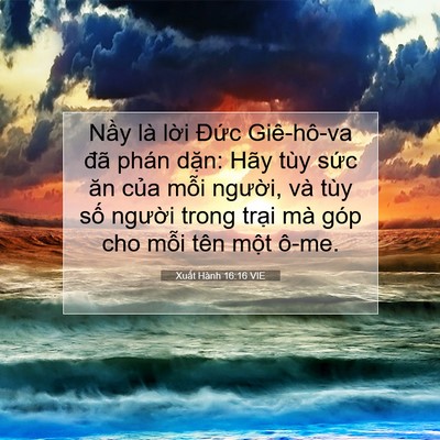 Picture 07 - Xuất Hành 16:16 VIE - Nầy là lời Đức Giê-hô-va đã phán - Bible Verse Picture