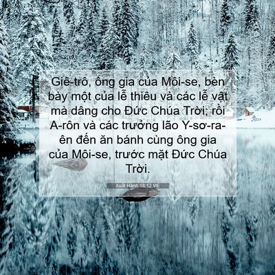 Picture 07 - Xuất Hành 18:12 VIE - Giê-trô, ông gia của Môi-se, bèn bày - Bible Verse Picture