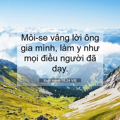 Picture 07 - Xuất Hành 18:24 VIE - Môi-se vâng lời ông gia mình, làm y như - Bible Verse Picture
