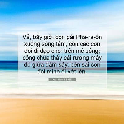 Picture 07 - Xuất Hành 2:5 VIE - Vả, bấy giờ, con gái Pha-ra-ôn xuống - Bible Verse Picture