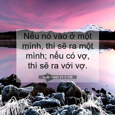 Picture 07 - Xuất Hành 21:3 VIE - Nếu nó vào ở một mình, thì sẽ ra - Bible Verse Picture