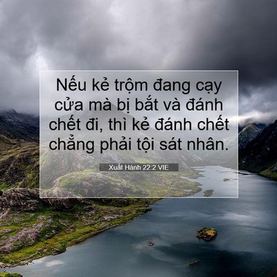 Picture 07 - Xuất Hành 22:2 VIE - Nếu kẻ trộm đang cạy cửa mà bị - Bible Verse Picture