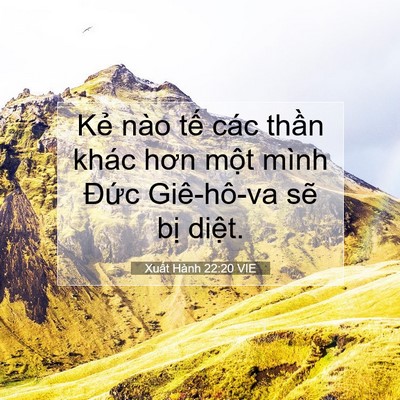 Picture 07 - Xuất Hành 22:20 VIE - Kẻ nào tế các thần khác hơn một mình - Bible Verse Picture