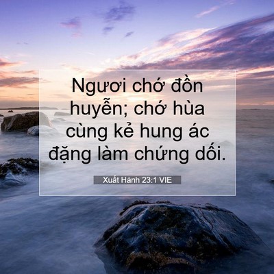 Picture 07 - Xuất Hành 23:1 VIE - Ngươi chớ đồn huyễn; chớ hùa cùng - Bible Verse Picture